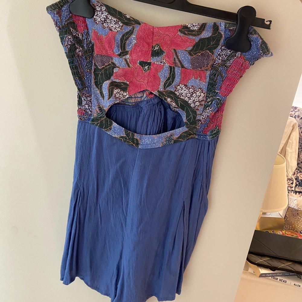 Strapless free people romper